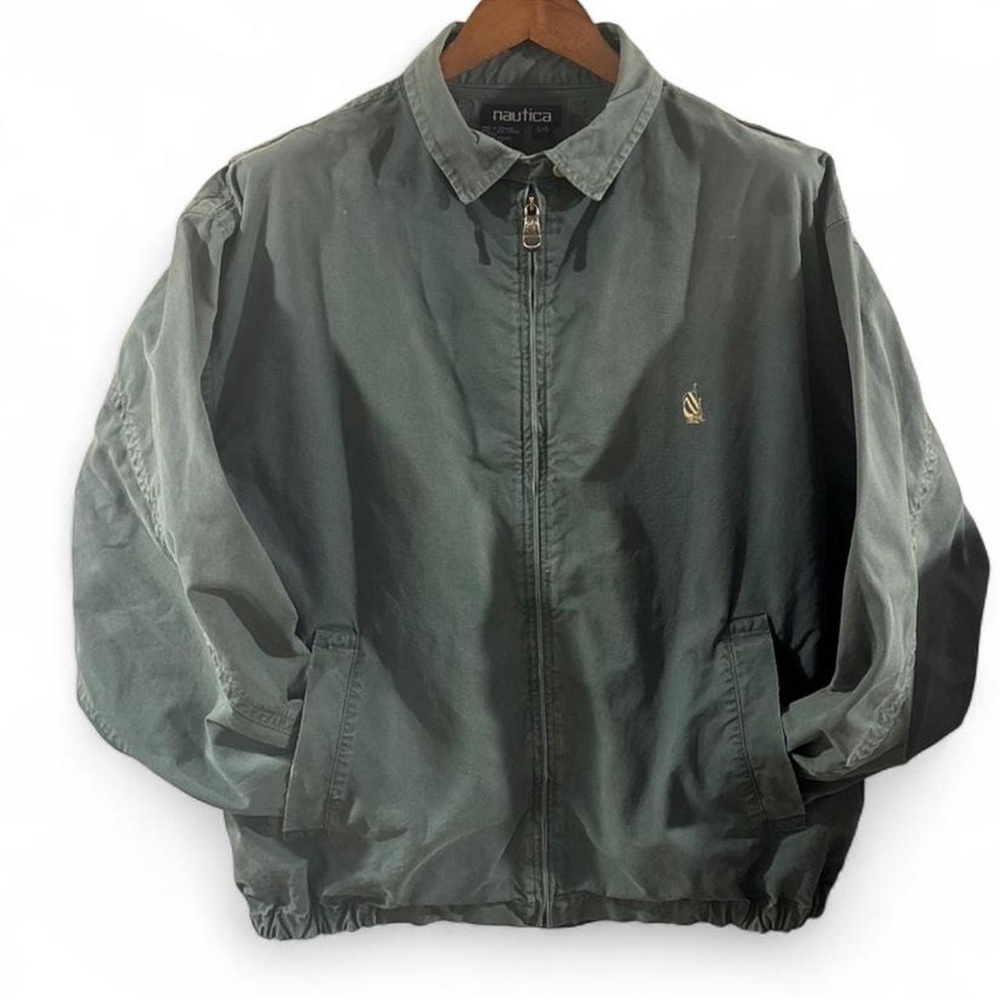 Vintage Nautica Green Bomber Jacket Size Men’s Large - Picture 3 of 9